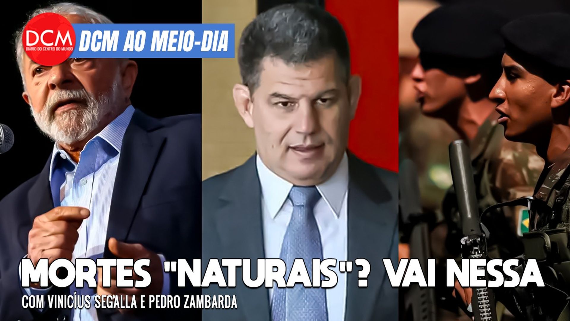 DCM Ao Meio-Dia: Plano de golpistas para envenenar Lula ressuscita caso Bebianno; Bolsonaro na cadeia. Foto: Reprodução/DCMTV