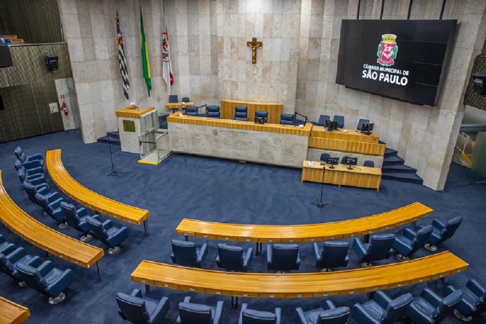 Interior vazio da Câmara Municipal de São Paulo