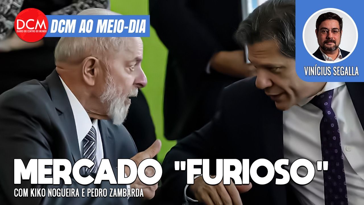 DCM Ao Meio-Dia: Quaest mostra que mercado está ‘furioso’ com Lula; Tarcísio protege Derrite na m4t4nç4 da PM. Foto: Reprodução/DCMTV