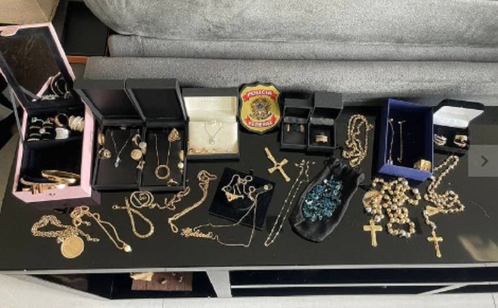 Objetos apreendidos pela polícia