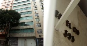 Montagem de duas fotos da fachada do edifício El Cid