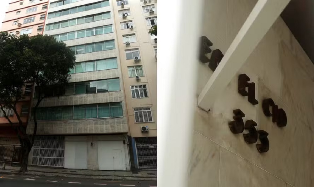 Montagem de duas fotos da fachada do edifício El Cid