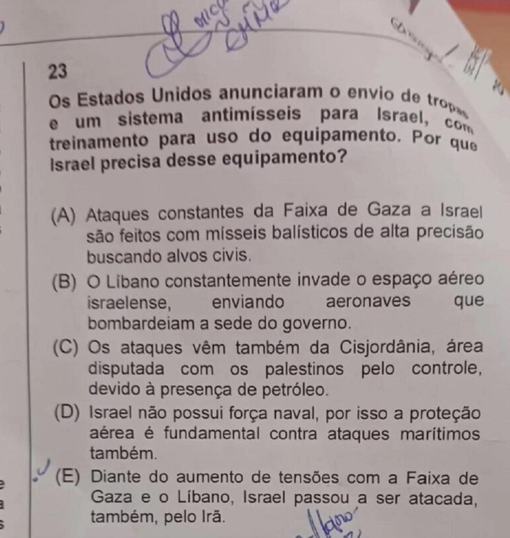 Foto da questão 23 do edital do Processo Seletivo Público nº 008/2024