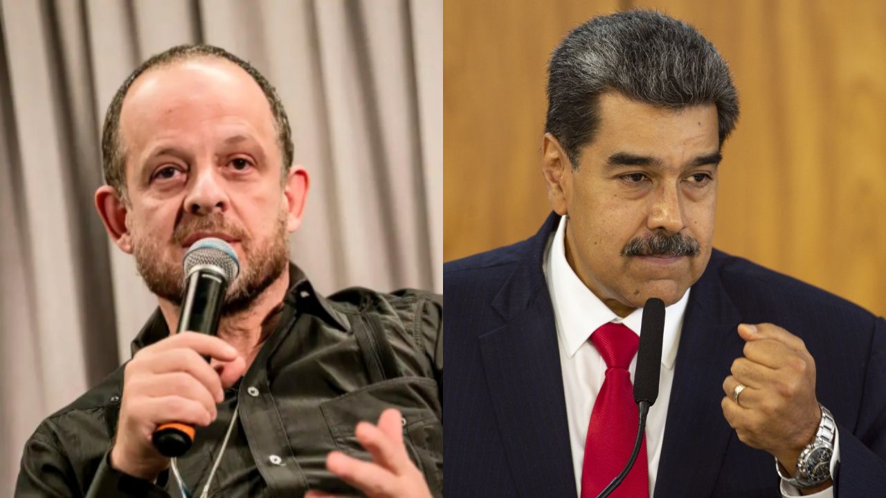 Montagem de fotos de Breno Altman e Nicolás Maduro