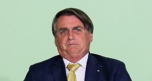 O ex-presidente Jair Bolsonaro (PL) fazendo careta