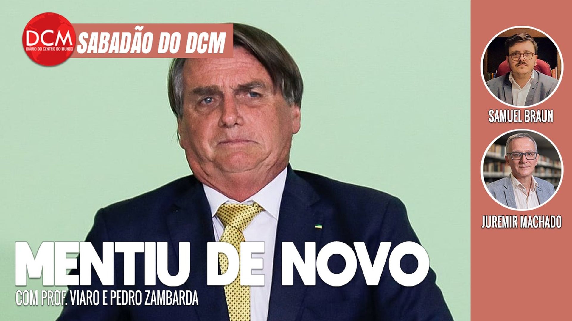 Sabadão do DCM: Convite de Bolsonaro para posse de Trump é resposta automática e pode ser conseguido por qualquer um. Foto: Reprodução/DCMTV