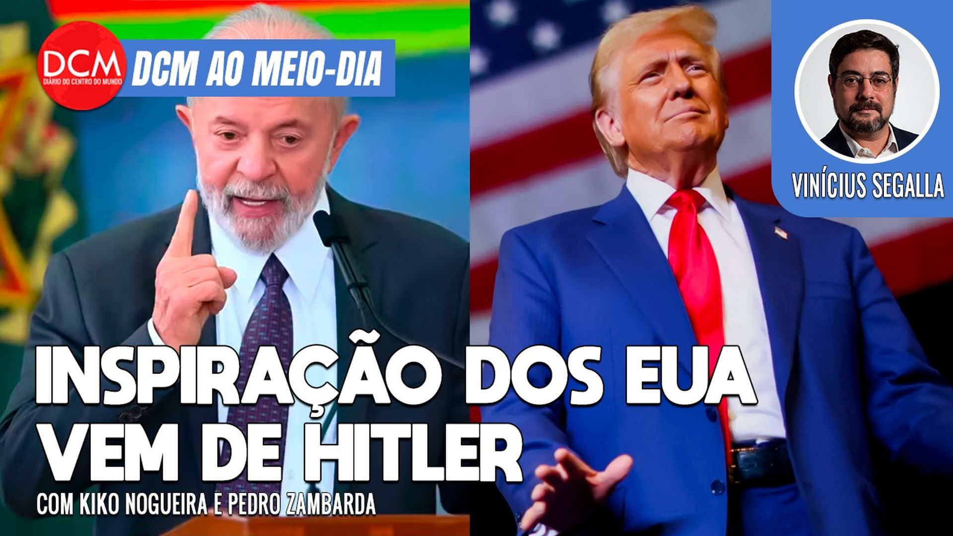 DCM Ao Meio-Dia: Lula rebate Trump e plano de faxina étnica em Gaza; inspiração dos EUA vem de Hitler. Foto: Reprodução/DCMTV