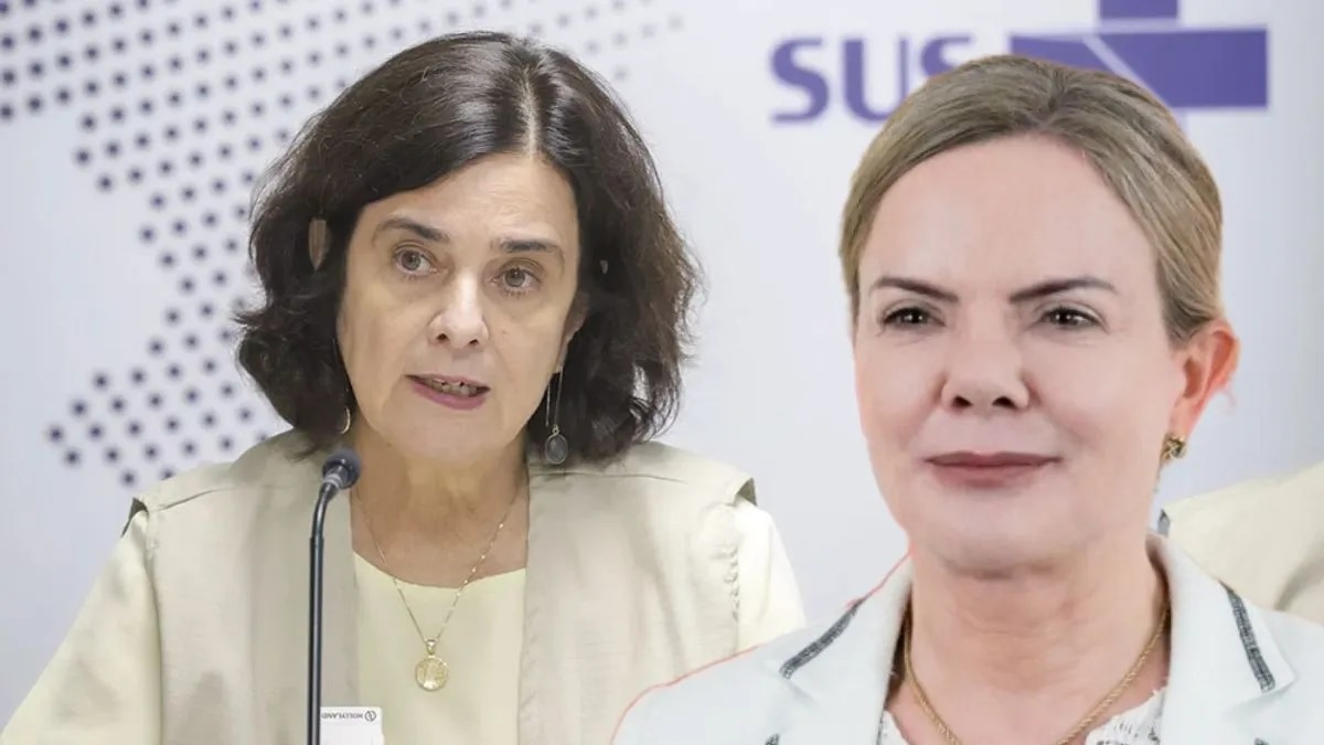 Montagem de fotos de Nísia Trindade e Gleisi Hoffmann