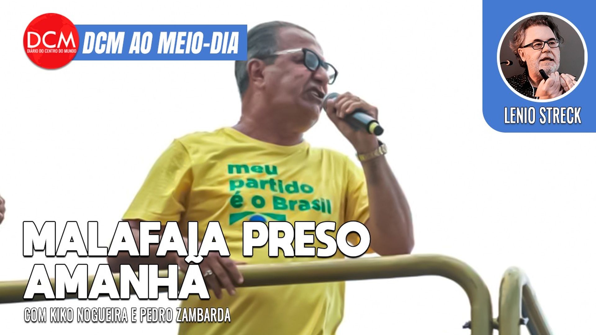DCM Ao Meio-Dia: Malafaia incita com Bolsonaro ataques a Moraes e golpe; golpistas presos nos EUA serão deportados. Foto: Reprodução/DCMTV/YouTube