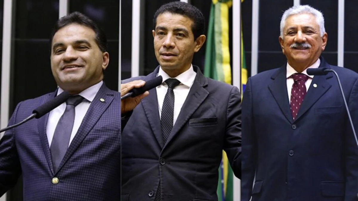 Montagem de fotos de deputados federais do PL Josimar Maranhãozinho (MA), Pastor Gil (MA) e Bosco Costa (SE)