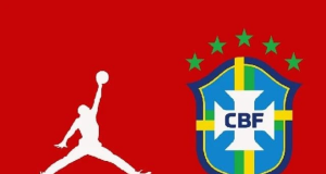 Imagem ilustrativa com símbolo da CBF em fundo vermelho