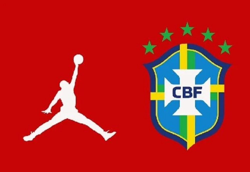 Imagem ilustrativa com símbolo da CBF em fundo vermelho
