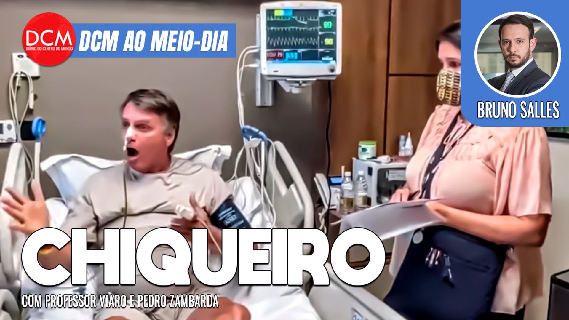 DCM Ao Meio-Dia: Bolsonaro transforma hospital em chiqueiro da extrema direita e humilha oficial de justiça. Foto: Reprodução/DCMTV