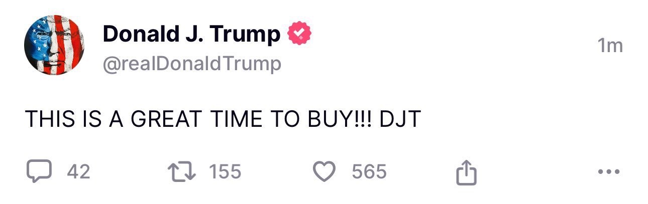 Postagem de Donald Trump