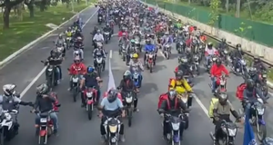 Motofretistas em manifestação realizada em São Paulo