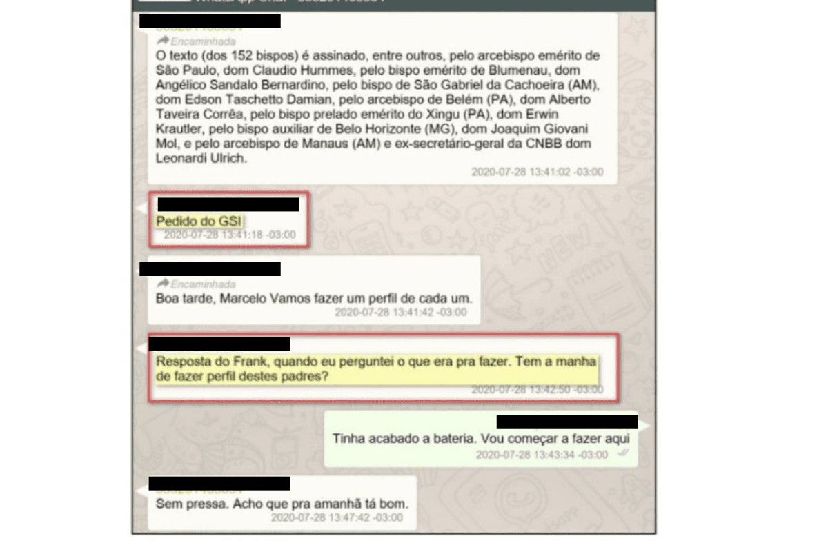 Print de mensagens em grupo de WhatsApp
