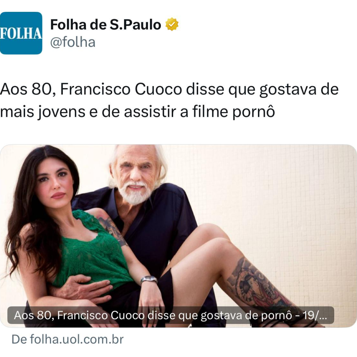 Francisco Cuoco, Rita, Gal… a canalhice da Folha ao noticiar morte de  artistas