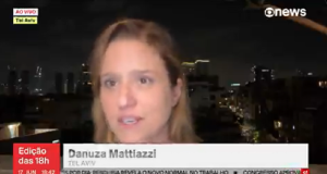 repórter Danuza Mattiazi falando para a câmera
