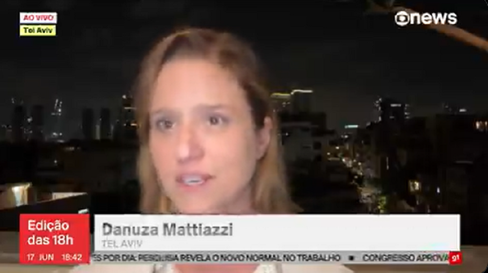 repórter Danuza Mattiazi falando para a câmera