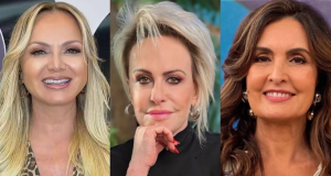 Montagem de fotos de Eliana, Ana Maria Braga e Fátima Bernardes