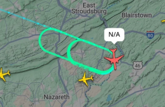 Trajeto do avião que levava a delegação do Real Madrid para Nova York