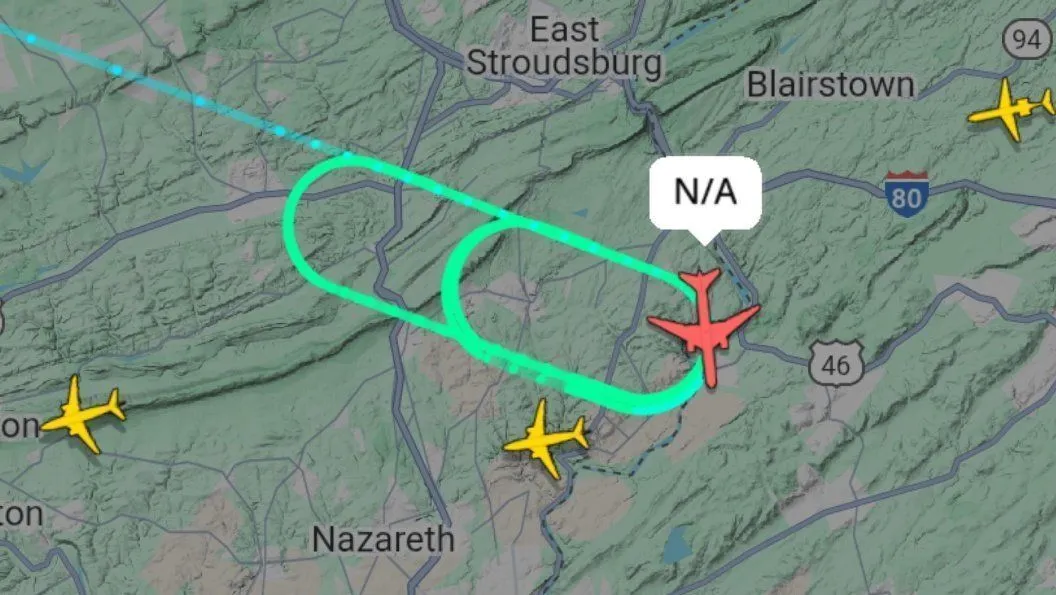 Trajeto do avião que levava a delegação do Real Madrid para Nova York