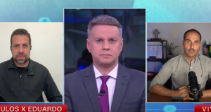 Guilherme Boulos (PSOL-SP) e Eduardo Bolsonaro (PL-SP) em debate