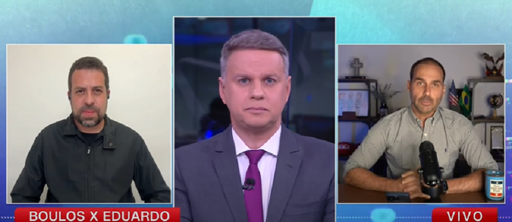 Guilherme Boulos (PSOL-SP) e Eduardo Bolsonaro (PL-SP) em debate