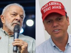 Montagem de fotos de Lula e Tarcisio de Freitas