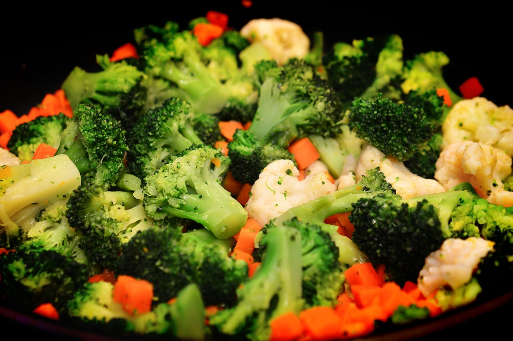 Brócolis, couve-flor e cenoura