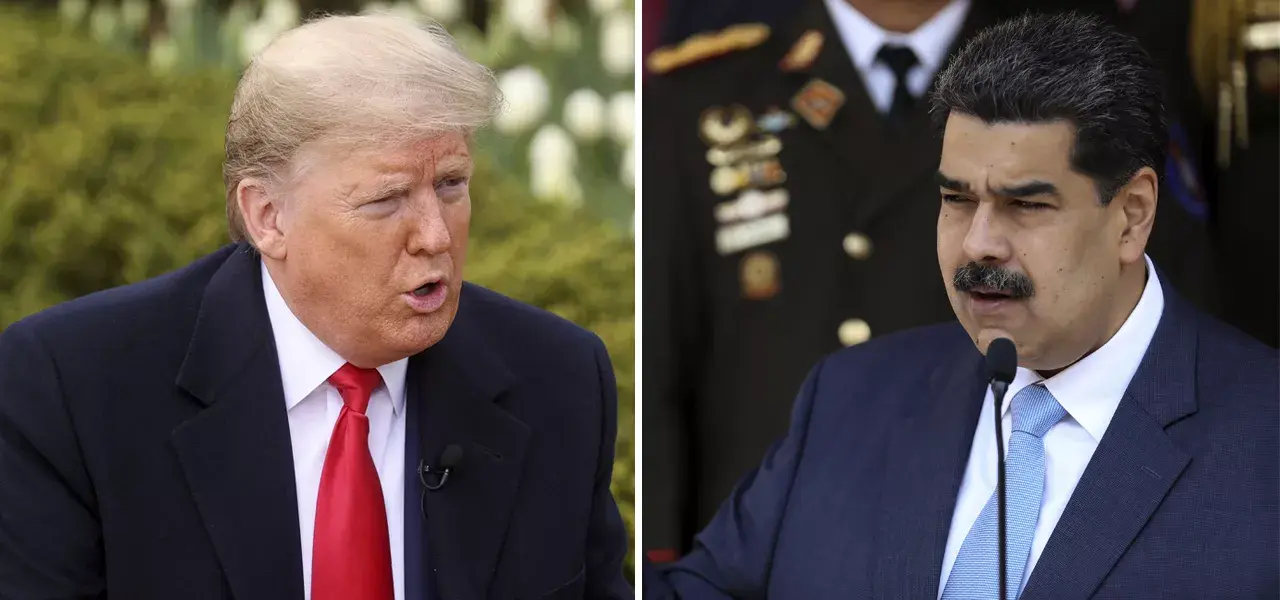 Os presidentes dos EUA e da Venezuela, Donald Trump e Nicolás Maduro - Reprodução