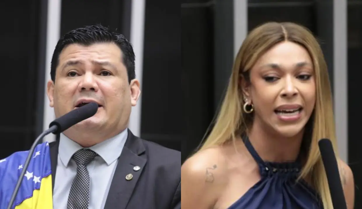 Montagem de fotos de deputados Gilvan da Federal (PL-ES) e Erika Hilton (PSOL-SP)