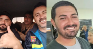 Montagem de fotos dos quatro homens que sumiram