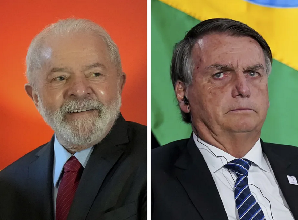 Montagem de fotos do presidente Luiz Inácio Lula da Silva (PT) e o ex-presidente Jair Bolsonaro (PL)