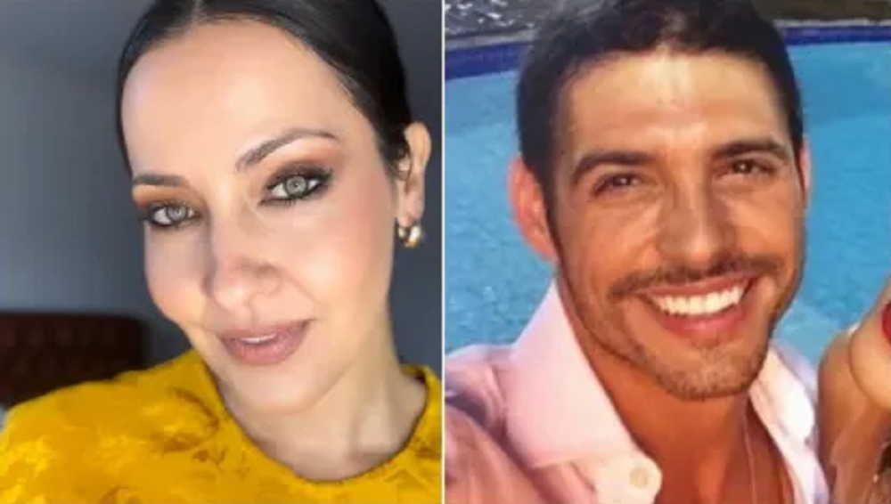 Montagem de fotos de Maytê Piragibe e Marlos Cruz, ela séria e ele sorrindo