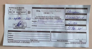 Receita falsa assinada por médica mineira