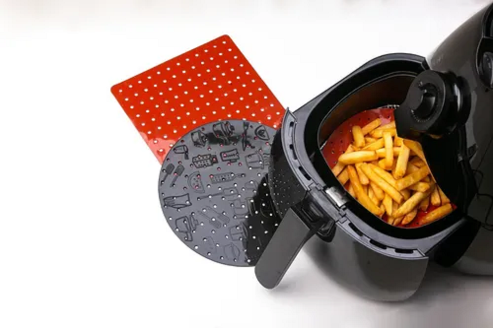 Tapete perfurado antiaderente para airfryer