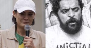 Montagem de fotos de Michelle Bolsonaro e Lula