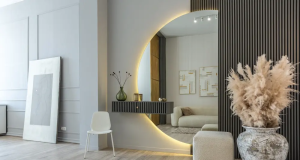 ambiente decorado com espelho