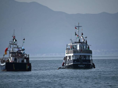 Barcos da Global Sumud Flotilla no porto de Sidi Bou Said, na Tunísia