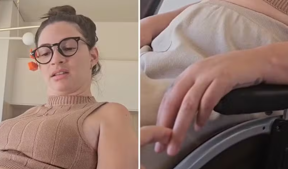 Laís Souza no vídeo divulgado mexendo a ponta dos dedos. Fotomontagem: Reprodução/ Instagram