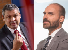 Montagem de fotos de Lindbergh Farias (RJ) e Eduardo Bolsonaro (PL-SP)