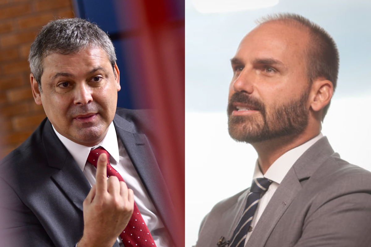 Montagem de fotos de Lindbergh Farias (RJ) e Eduardo Bolsonaro (PL-SP)