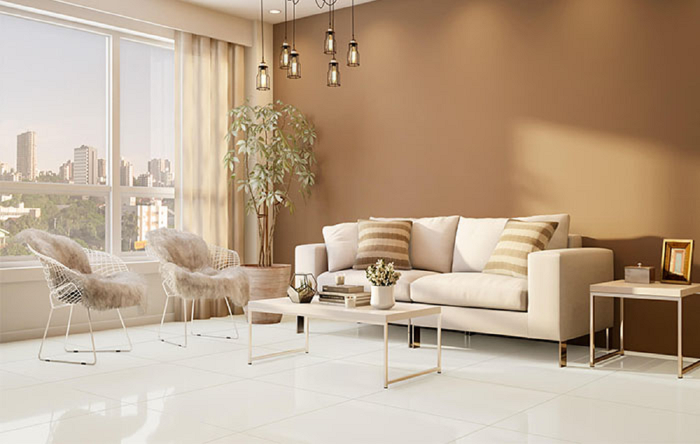 Ambiente com parede bege 