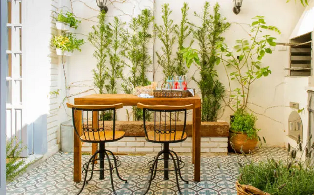 Quintal integrado a apartamento