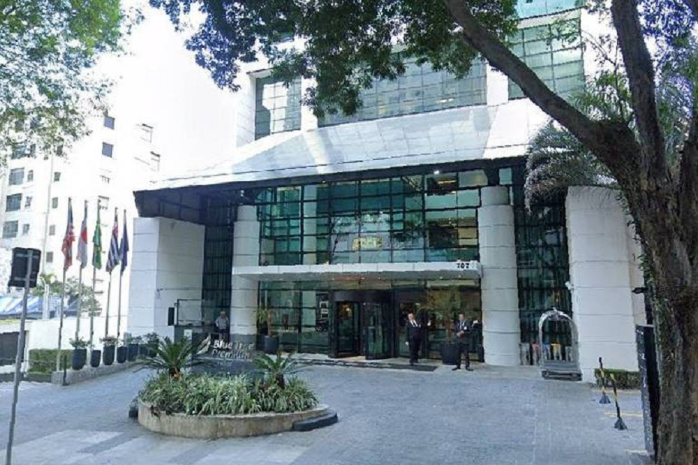 Fachada do hotel Blue Tree, em São Paulo