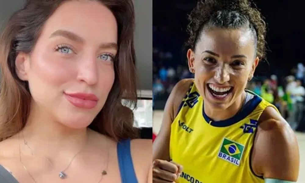 Montagem de fotos dinfluenciadora Bruna Unzueta, conhecida como Boo, e a jogadora de vôlei Gabi Guimarães