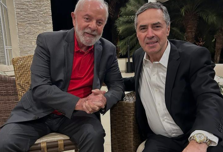 O presidente Lula e o minstro do STF Luis Carlos Barroso. Foto: Reprodução/ Redes Sociais 