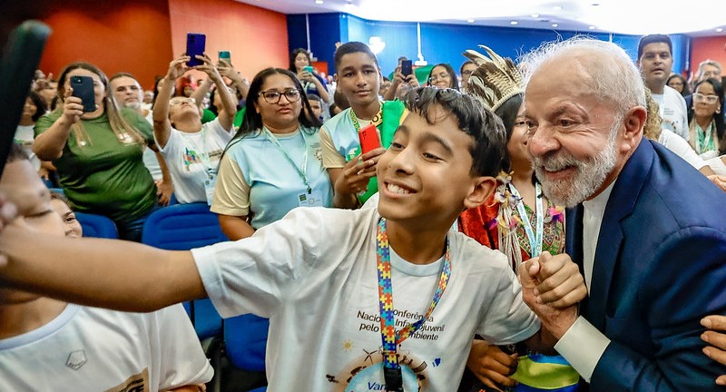 O Presidente Lula durante VI Conferência Nacional Infantojuvenil pelo Meio Ambiente (CNIJMA). Foto: Divulgação