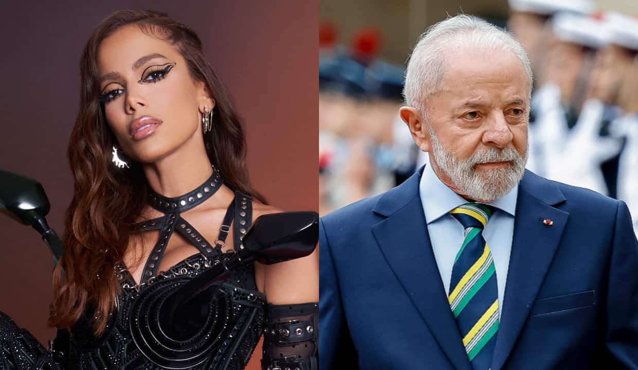 Montagem de fotos de Anitta e Lula